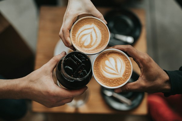Cup of coffee on a table, illustrative photo