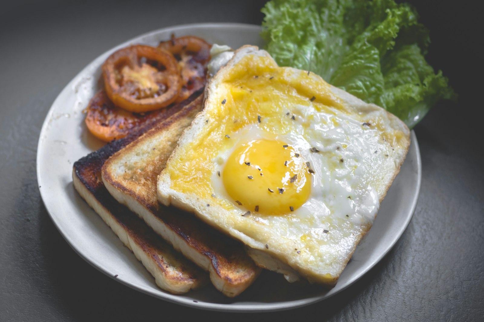 Illustrative breakfast spread with eggs, toast, and coffee — not an official product photo